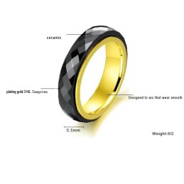 Världsomspännande Svart Volframkeramisk Ring