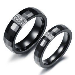 Lättanvänd Rhombus Tungsten Keramisk Ring För Älskare