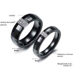 Lättanvänd Rhombus Tungsten Keramisk Ring För Älskare