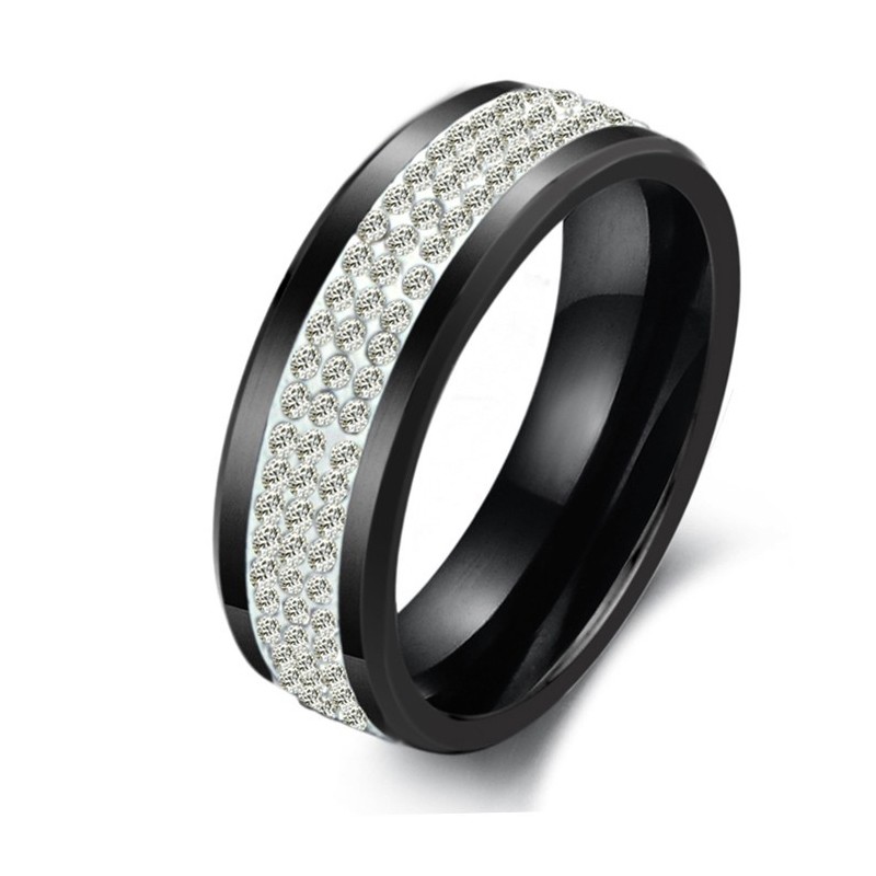 Utmärkt Kvalitet Svart Volfram Keramisk Ring Med Strass Utmärkt Kvalitet Svart Volfram Keramisk Ring Med Strass