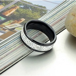 Utmärkt Kvalitet Svart Volfram Keramisk Ring Med Strass