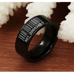 Världsomspännande Svart Streckkodsvolframkeramisk Ring