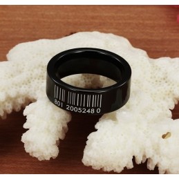 Världsomspännande Svart Streckkodsvolframkeramisk Ring