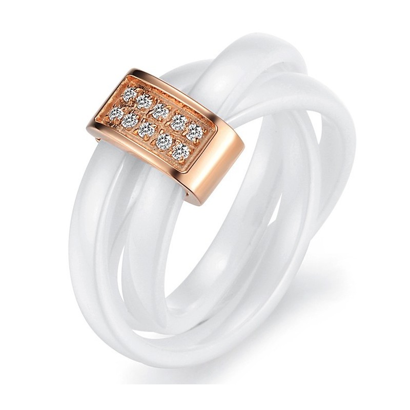 Stabil Kvalitet Tricyklisk Volfram Keramisk Ring Med Strass Stabil Kvalitet Tricyklisk Volfram Keramisk Ring Med Strass