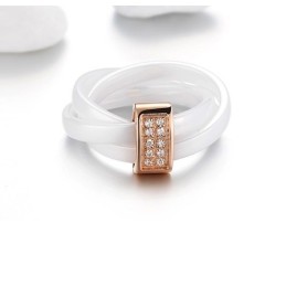Stabil Kvalitet Tricyklisk Volfram Keramisk Ring Med Strass