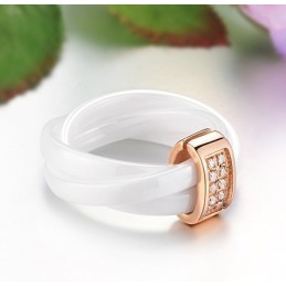 Stabil Kvalitet Tricyklisk Volfram Keramisk Ring Med Strass