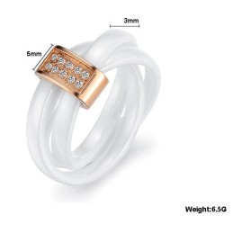 Stabil Kvalitet Tricyklisk Volfram Keramisk Ring Med Strass