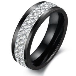 Pålitlig Prestanda Svart Volframkeramisk Ring Med Strass