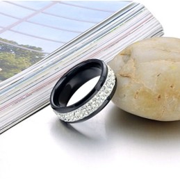 Pålitlig Prestanda Svart Volframkeramisk Ring Med Strass