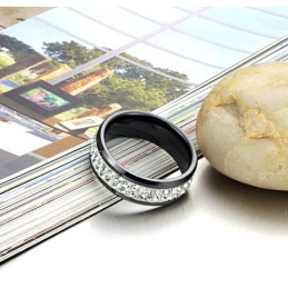 Pålitlig Prestanda Svart Volframkeramisk Ring Med Strass