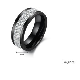 Pålitlig Prestanda Svart Volframkeramisk Ring Med Strass