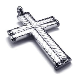 Cross Grain Titanhänge För Män - Free Chian