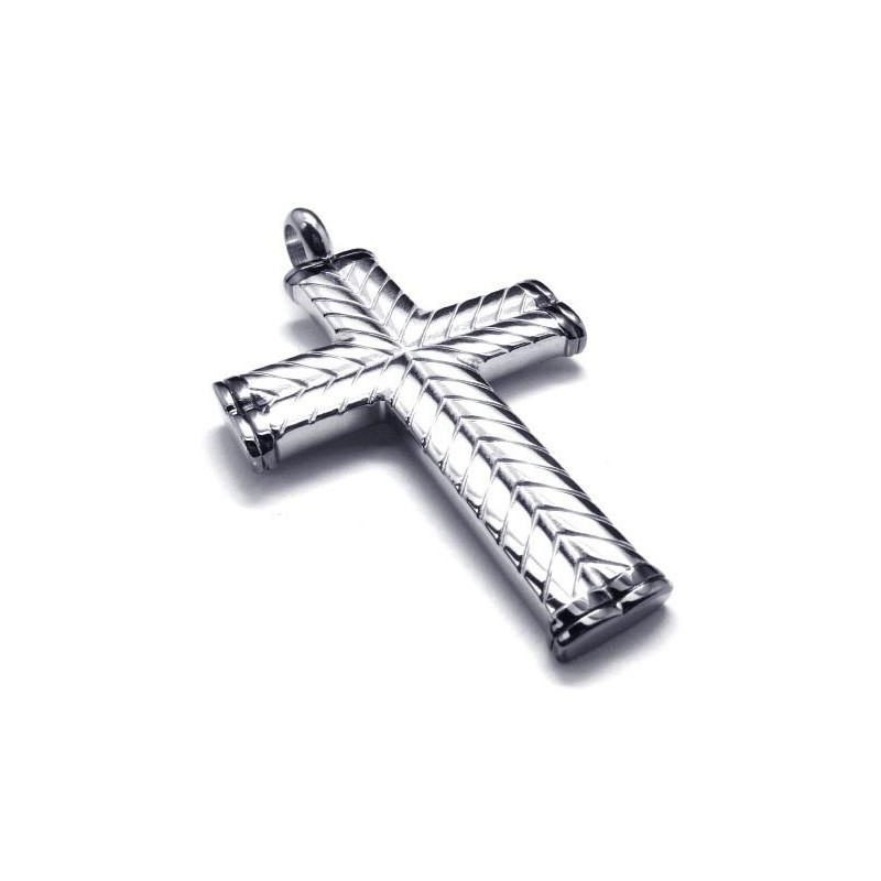 Cross Grain Titanhänge För Män - Free Chian Cross Grain Titanhänge För Män - Free Chian
