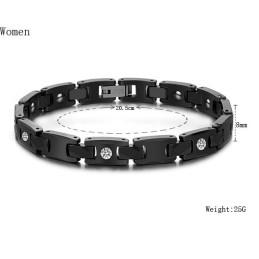Välkänd För Sin Fina Kvalitet Svarta Volframkeramiska Armring För Älskare Med Strass