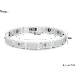 Högkvalitativ Vit Volframkeramisk Armring För Älskare Med Strass