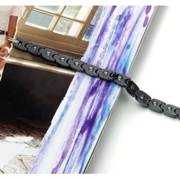 Högkvalitativt Svart Volframkeramiskt Armband Med Strass