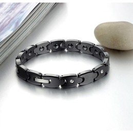 Högkvalitativt Svart Volframkeramiskt Armband Med Strass