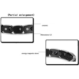 Högkvalitativt Svart Volframkeramiskt Armband Med Strass