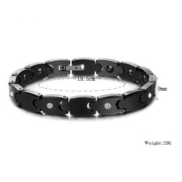Högkvalitativt Svart Volframkeramiskt Armband Med Strass