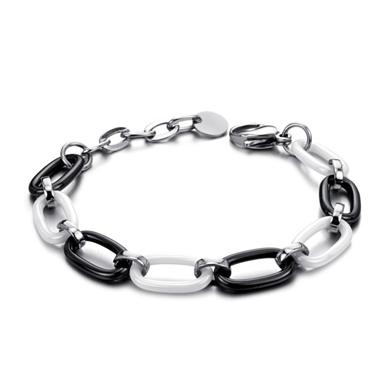 Högkvalitativt Svartvitt Volframkeramiskt Armband För Kvinnor Högkvalitativt Svartvitt Volframkeramiskt Armband För Kvinnor
