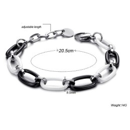 Högkvalitativt Svartvitt Volframkeramiskt Armband För Kvinnor