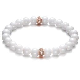 Lättanvänt Volframkeramiskt Armband Med Pärlor