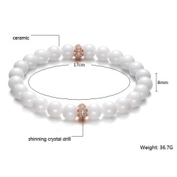 Lättanvänt Volframkeramiskt Armband Med Pärlor