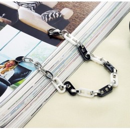 Högkvalitativt Svartvitt Volframkeramiskt Armband För Kvinnor