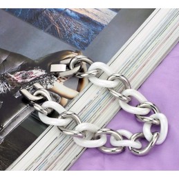 Kvalitets- Och Kvantitetsgaranterat Armband I Vitt Volframkeramik