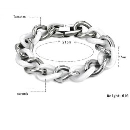 Kvalitets- Och Kvantitetsgaranterat Armband I Vitt Volframkeramik