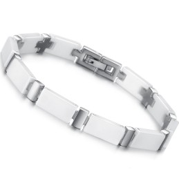Kvalitets- Och Kvantitetsgaranterat Armband I Vitt Volframkeramik