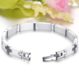 Kvalitets- Och Kvantitetsgaranterat Armband I Vitt Volframkeramik