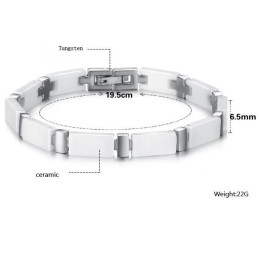Kvalitets- Och Kvantitetsgaranterat Armband I Vitt Volframkeramik