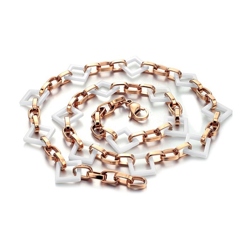 Drottningen Av Kvalitet, Fyrkantigt Halsband I Volframkeramik Drottningen Av Kvalitet, Fyrkantigt Halsband I Volframkeramik