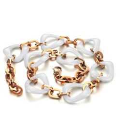 Kvalitets- Och Kvantitetsgaranterat Pläterat Roséguld Volframkeramiskt Halsband