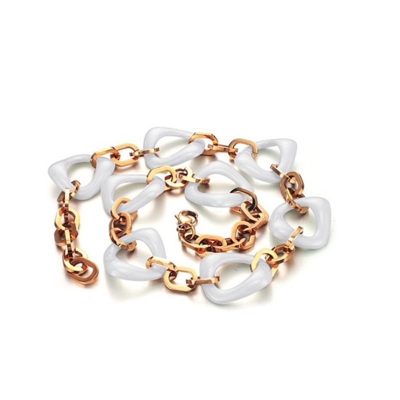 Kvalitets- Och Kvantitetsgaranterat Pläterat Roséguld Volframkeramiskt Halsband Kvalitets- Och Kvantitetsgaranterat Pläterat Roséguld Volframkeramiskt Halsband