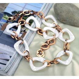 Kvalitets- Och Kvantitetsgaranterat Pläterat Roséguld Volframkeramiskt Halsband