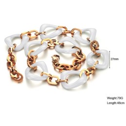 Kvalitets- Och Kvantitetsgaranterat Pläterat Roséguld Volframkeramiskt Halsband