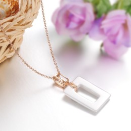 Världsomfattande Känt Kvinnligt Fyrkantigt Halsband I Volframkeramik