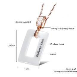 Världsomfattande Känt Kvinnligt Fyrkantigt Halsband I Volframkeramik