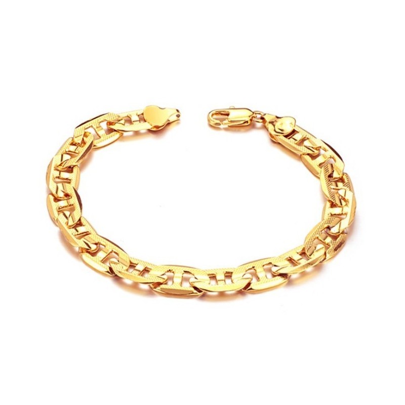 Stort Utbud Av 18K Guldpläterat Armband Med G-Typsnitt För Män Stort Utbud Av 18K Guldpläterat Armband Med G-Typsnitt För Män