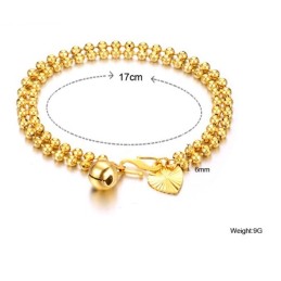 Drottningen Av Kvalitet, 18K Guldpläterat Armband För Kvinnor, Kulformat