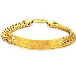 Kompletta Specifikationer För Armband Med 18K Guldplätering Och Manligt Drakemönster