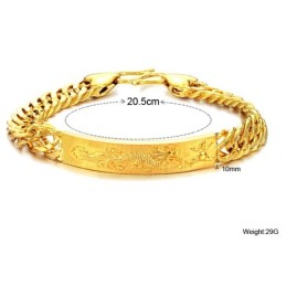 Kompletta Specifikationer För Armband Med 18K Guldplätering Och Manligt Drakemönster