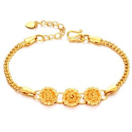 Stabilt Armband Av 18K Guldpläterat Blomformat För Kvinnor Av Stabil Kvalitet