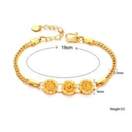 Stabilt Armband Av 18K Guldpläterat Blomformat För Kvinnor Av Stabil Kvalitet