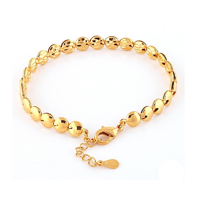 Stabilt, Platt, Runt Armband För Kvinnor I 18 Karat Guld Stabilt, Platt, Runt Armband För Kvinnor I 18 Karat Guld