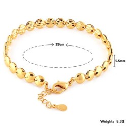 Stabilt, Platt, Runt Armband För Kvinnor I 18 Karat Guld