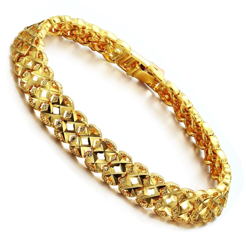 Högkvalitativt Ihåligt 18K Guldpläterat Armband För Kvinnor Högkvalitativt Ihåligt 18K Guldpläterat Armband För Kvinnor