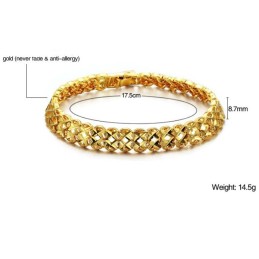 Högkvalitativt Ihåligt 18K Guldpläterat Armband För Kvinnor